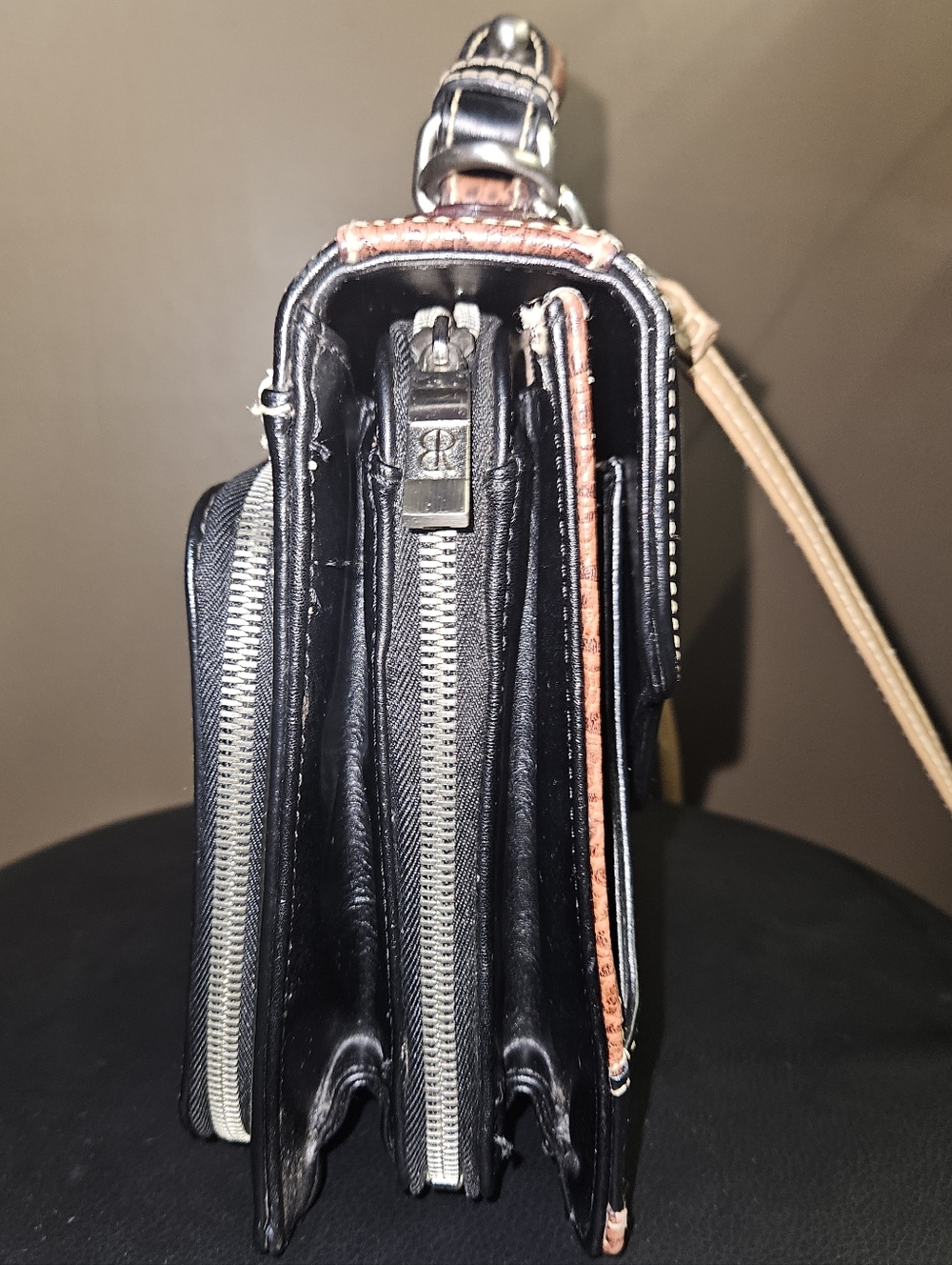💥Sale💥Bellerose Vintage 1980's Exotic Leather Satchel - Picture 5 of 10
